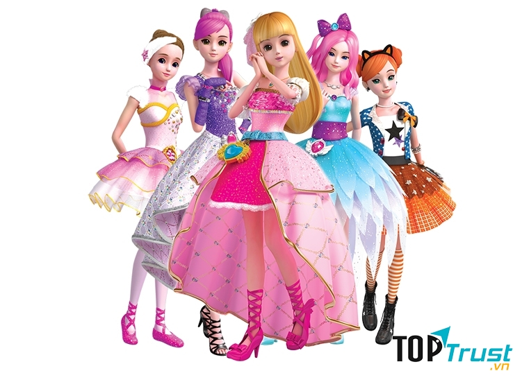 Các nhân vật trong phim hoạt hình về công chúa Secret Dress Jouju