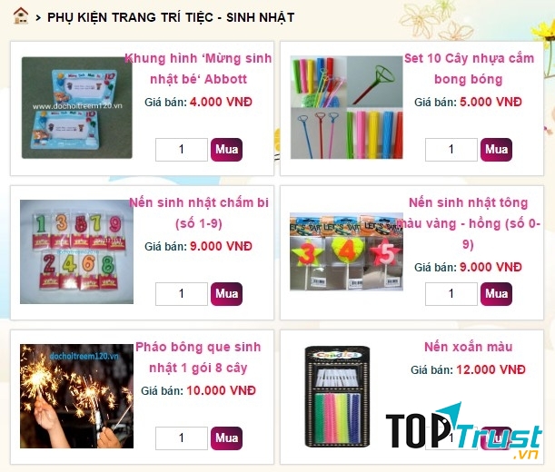 Phụ kiện trang trí tiệc - sinh nhật của shop