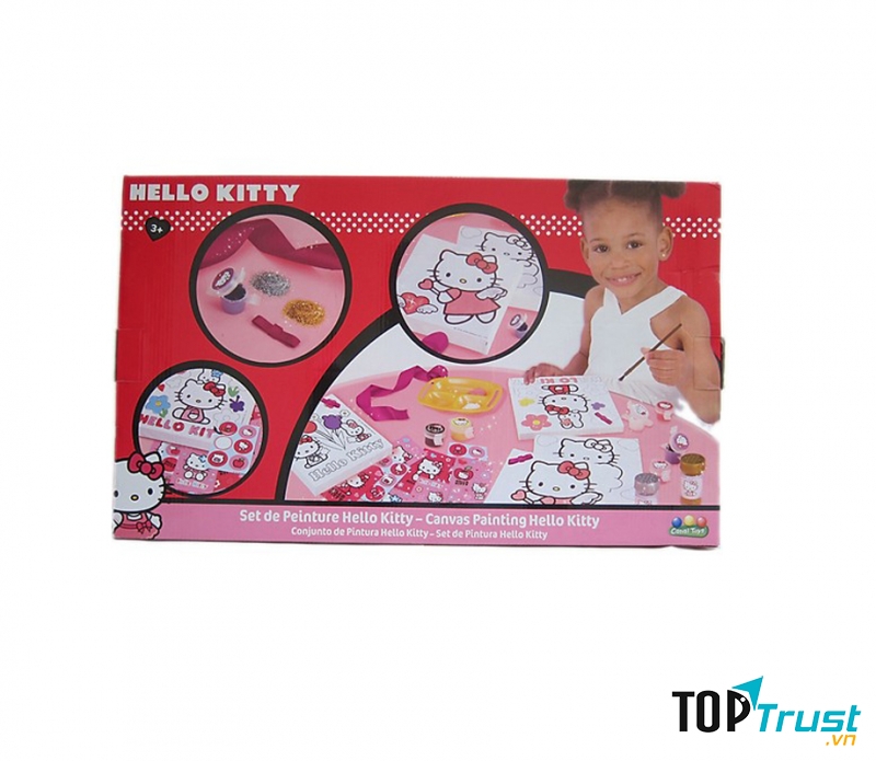 Bộ đồ vẽ tranh và tô màu nhũ Hello Kitty
