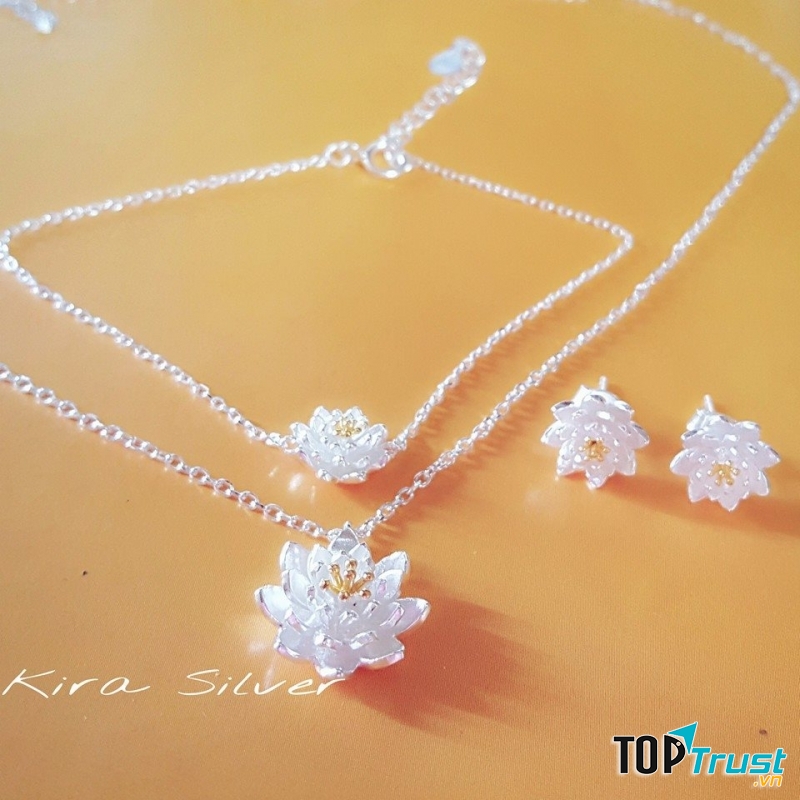 Dây chuyền bạc hình hoa sen