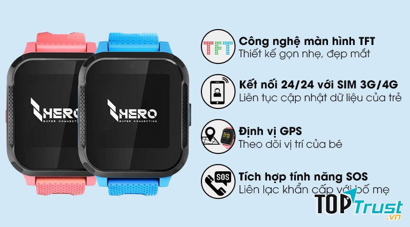 Đồng hồ định vị trẻ em Masstel Hero
