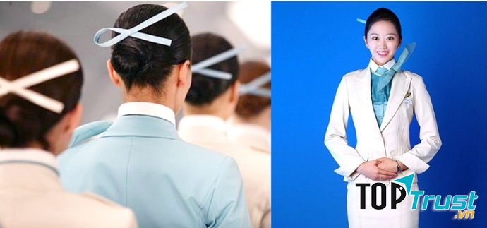 Chiếc nơ cài tóc chính là điểm nhấn đặc biệt cho bộ đồng phục