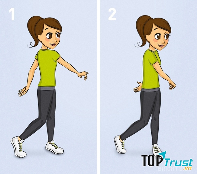 Động tác đứng thẳng vặn người sang hai bên