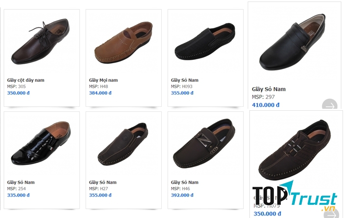 Một số kiểu giày dành cho nam
