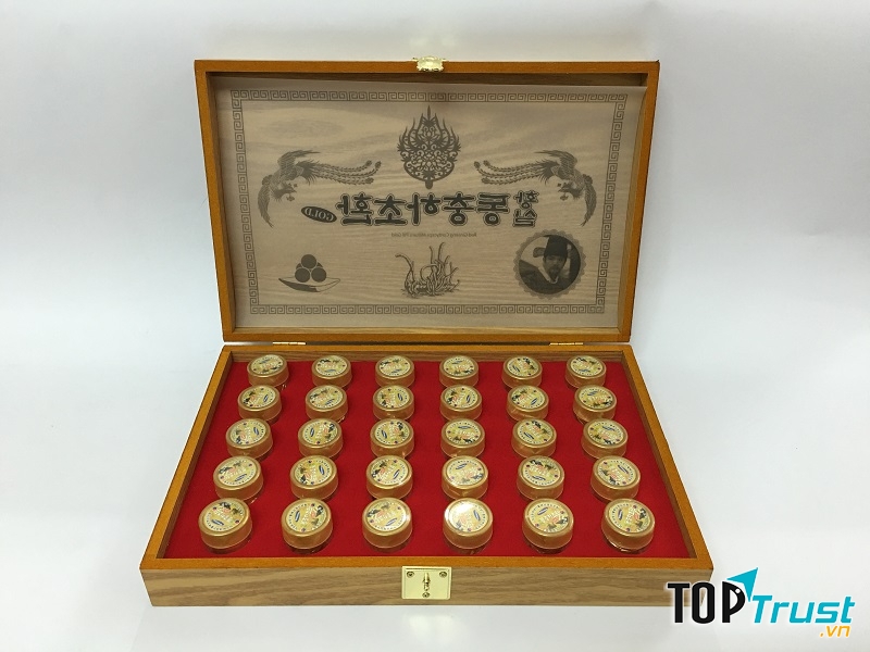 Đông trùng hạ thảo Hàn Quốc hộp gỗ 30 viên dạng bột là sản phẩm Đông Trùng Hạ Thảo được nhiều khách hàng tin dùng