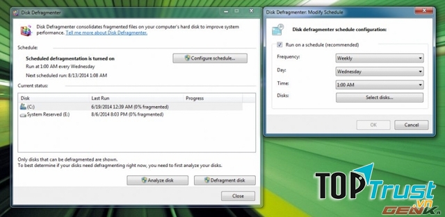 Drefrag ổ cứng của bạn thường xuyên