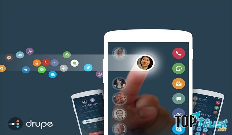 Drupe là ứng dụng danh bạ tuyệt vời cho các thiết bị chạy hệ điều hành Android