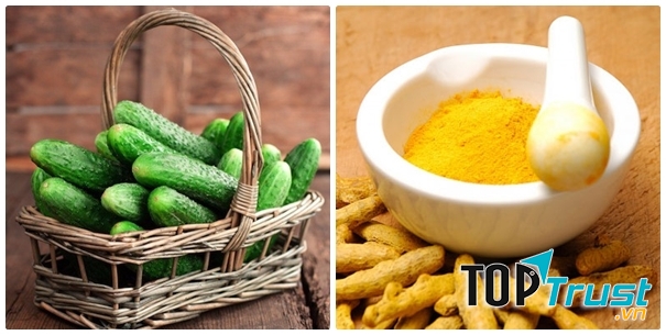 Trị thâm nách bằng dưa chuột và bột nghệ