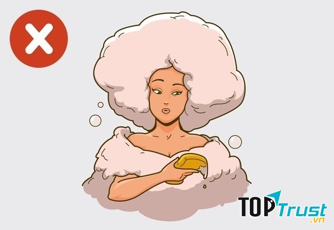 Sử dụng nhiều sữa tắm làm cho da bạn bị khô ráp và sần sùi