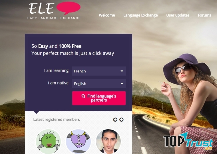 Giao diện của Easy Language Exchange