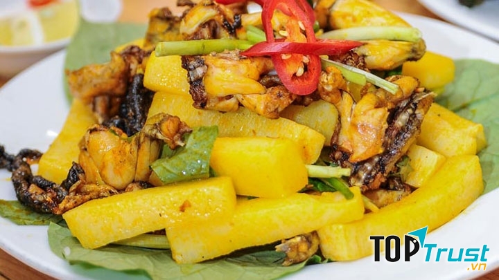 Ếch xào dứa (khóm) - Nguồn Internet