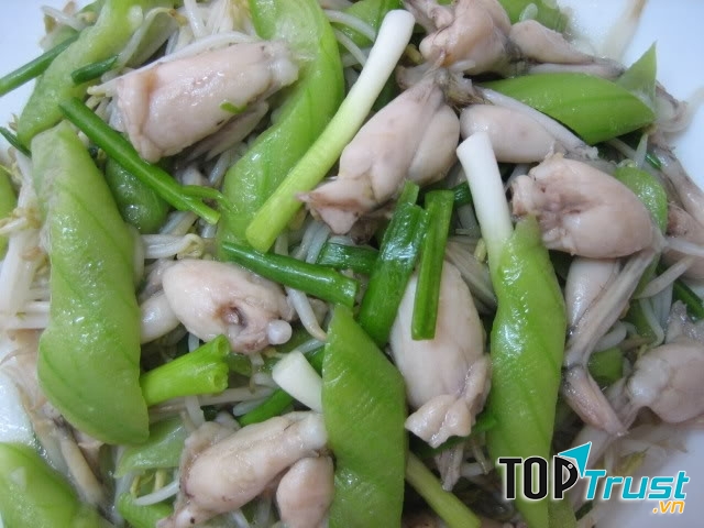 Ếch xào Mướp Hương - Nguồn Internet