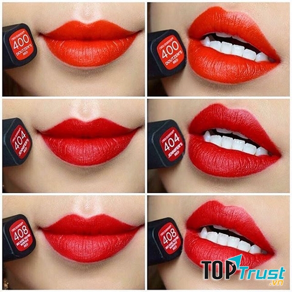 Loreal 404 Jennifer’s Red vừa tươi trẻ, rạng ngời lại toát lên thần thái sang chảnh, đẳng cấp