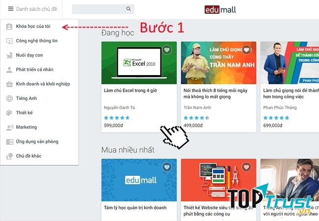 Hình ảnh giao diện website Edumall