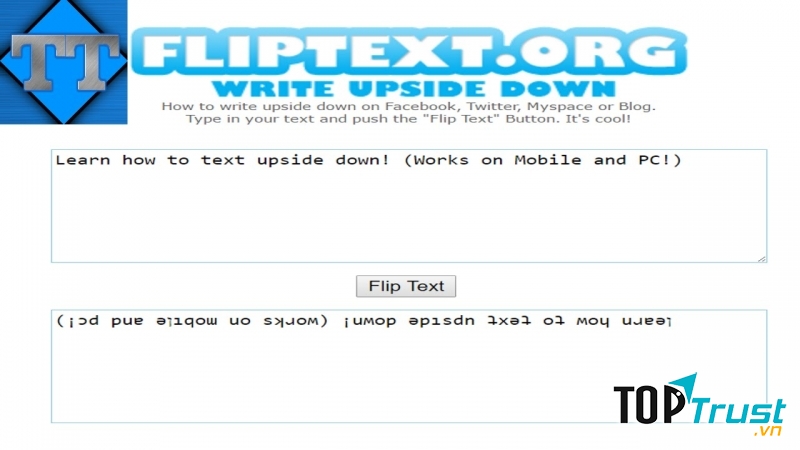 Mọi thứ mà bạn viết sẽ đảo lộn khi đến với en.fliptext.net