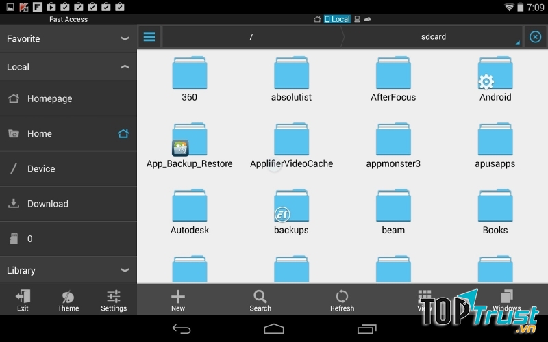 Giao diện ES File Explorer Pro.
