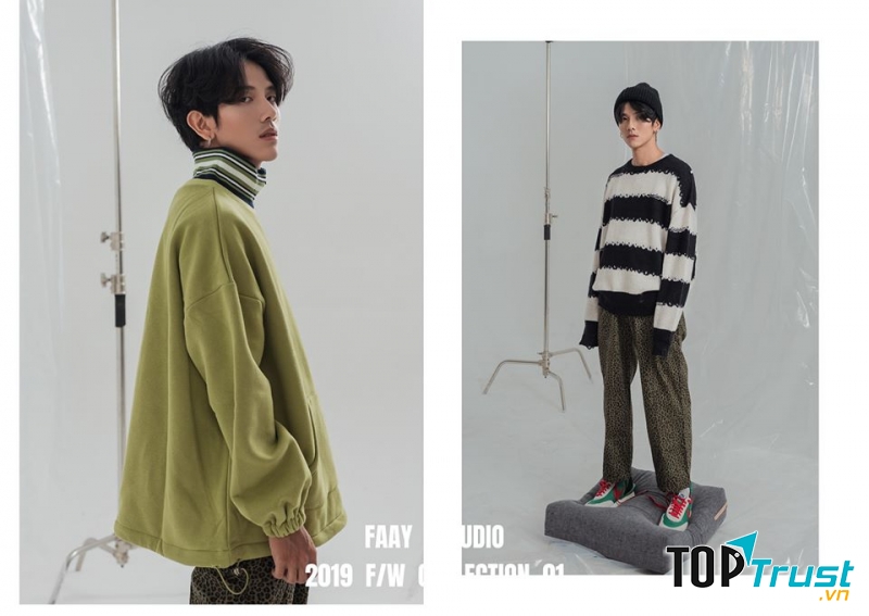 Mặt hàng tại đây cũng đậm phong cách Hàn Quốc cá tính, hầm hố. Bạn có thể dễ dàng tìm được những chiếc áo oversize ưng ý hay đôi sneaker hầm hố bụi bặm tại Faay