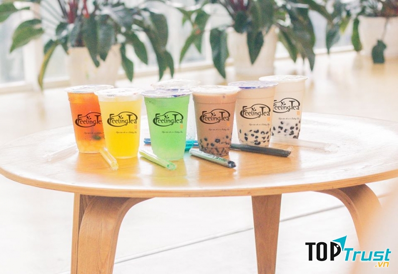 Feeling Tea có thực đơn phong phú và đa dạng, nhiều loại thức uống khác nhau