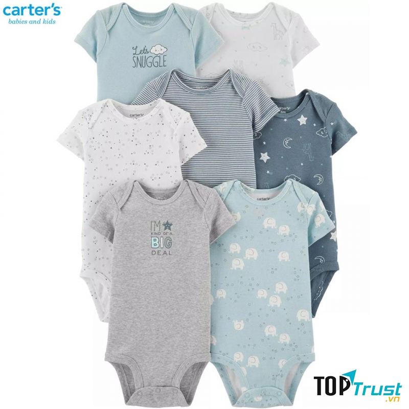 Bodysuit cộc tay chất thun cotton mỏng, mềm, mát