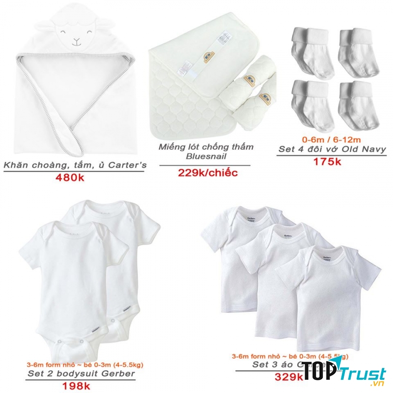 Đồ sơ sinh Authentic tông trắng