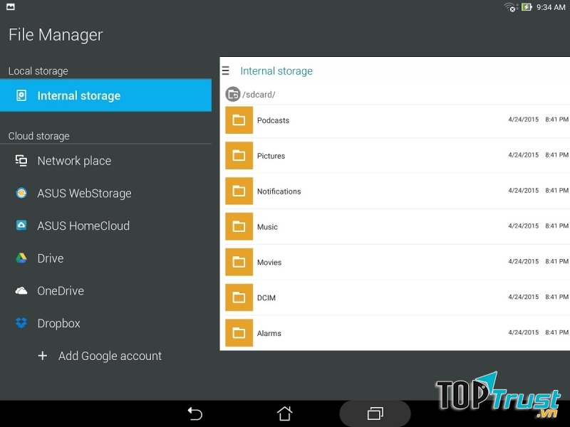 Giao diện File Manager by ASUS.