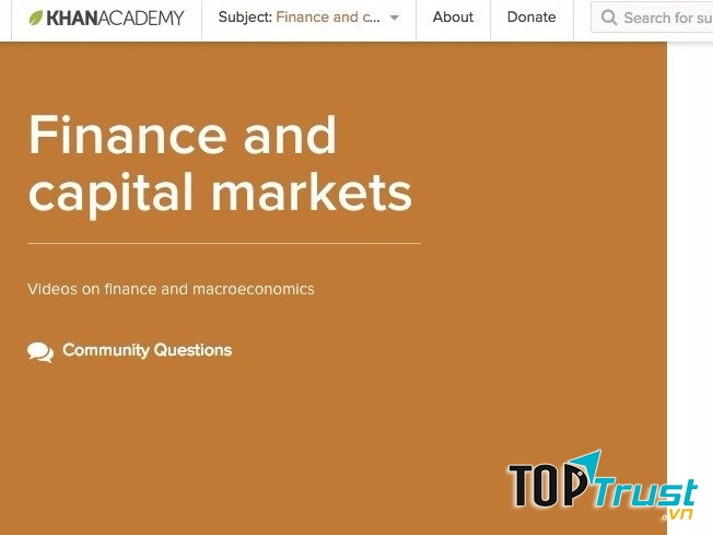 Website của Finance at khan academy