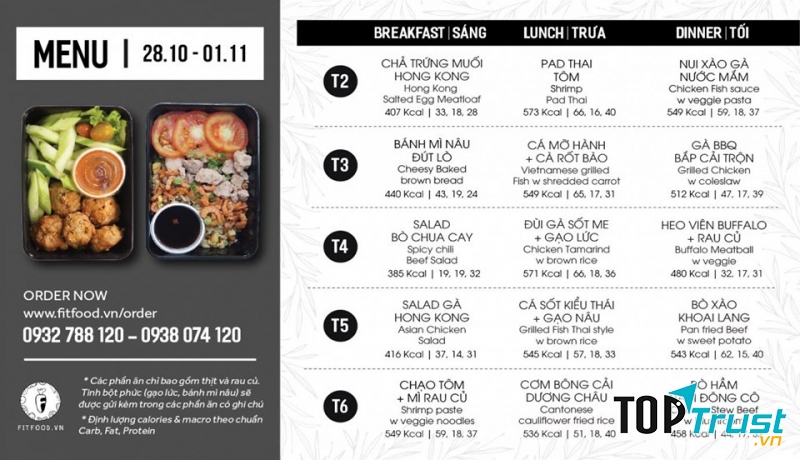 Menu giúp bạn duy trì lối sống khỏe