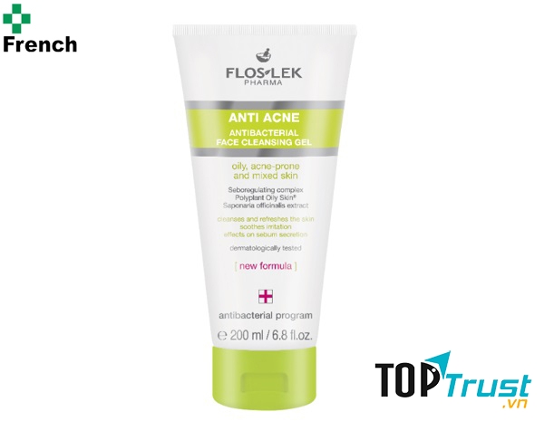 Floslek Antibacterial face cleansing gel 200ml (Sữa rửa mặt cho da dầu)