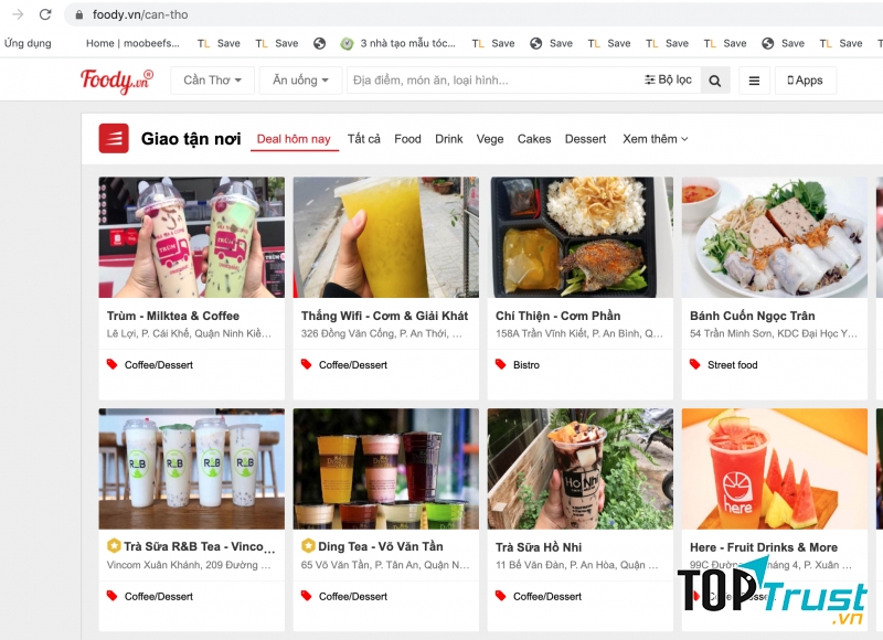 Ship đồ ăn tại Cần Thơ của Foody có rất nhiều hàng quán, đa dạng về loại thức ăn để bạn lựa chọn
