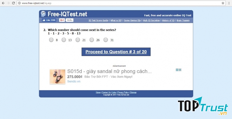Một câu hỏi IQ tại free-iqtest.net