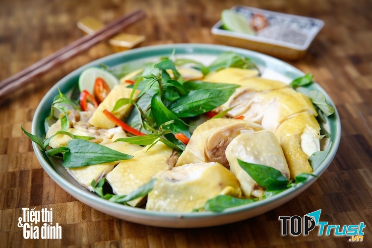 Gà hấp rau răm