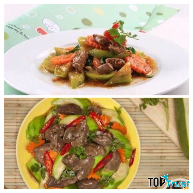 Gan ngỗng xào mướp