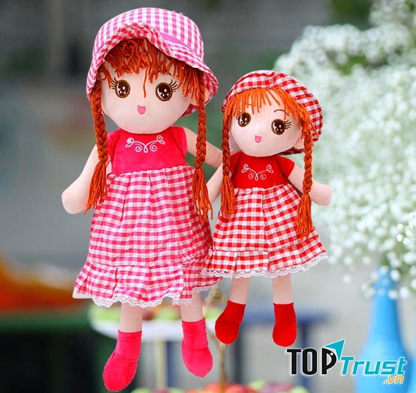 Gấu bông công chúa tóc nâu đáng yêu