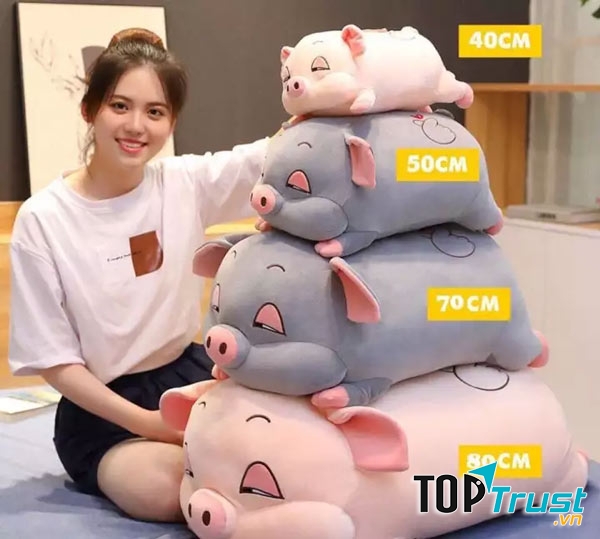 Gấu Bông Ôm Hình Heo Lười