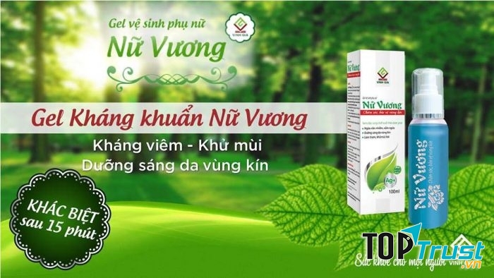 Gel Nữ Vương với thành phần nano bạc giúp kháng viêm, khử mùi hiệu quả.