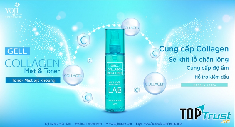Gell Collagen Mist & Toner – Toner Mist Xịt Khoáng của thương hiệu mỹ phẩm YOJI Nature