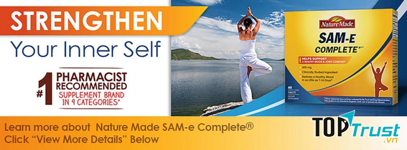 Giảm stress, an thần an toàn Nature Made SAM-e Complete 400mg 60 viên