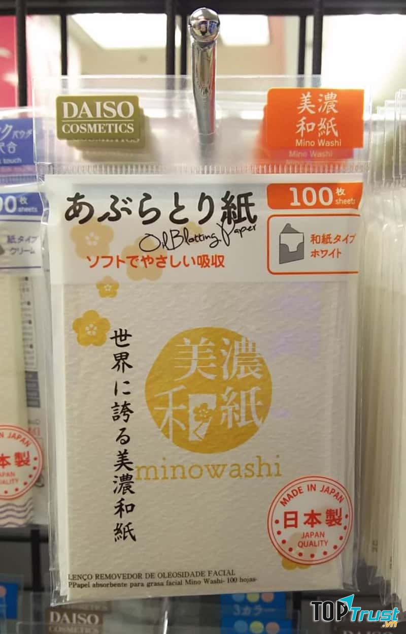 Giấy Thấm Dầu Daiso Japan Oil Blotting Washi Paper 100 Tờ