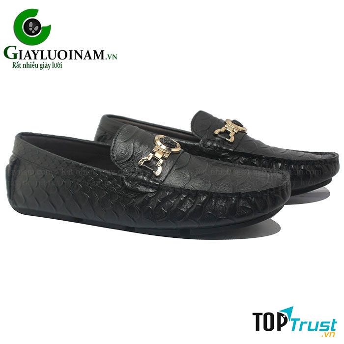 Giày lười mùa hè 2016 Versace đen vảy cá mã GL2048D