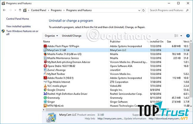 Gỡ bớt những chương trình không dùng đến hoặc vô tình cài nhầm