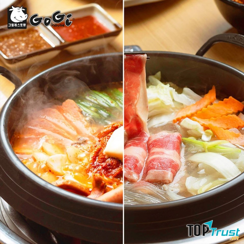 Bên cạnh Thịt nướng, Gogi House còn giới thiệu đến thực khách những món lẩu tuyệt vời: Lẩu Bulgogi, lẩu kim chi hay lẩu quân đội