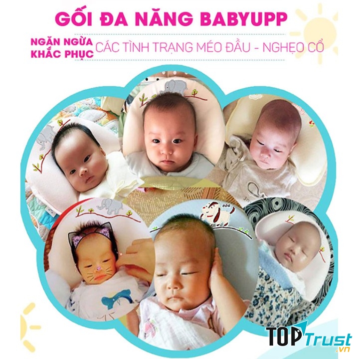 Gối chống bẹp đầu cho bé Babyupp