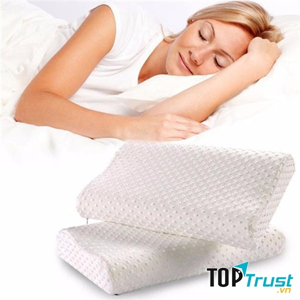 Gối chống ngáy Memory Pillow với cấu tạo hình gợn sóng đặc biệt giúp nâng đỡ phần đầu và cổ, tạo cho bạn cảm giác thoải mái khi ngủ, hạn chế ngáy ngủ.
