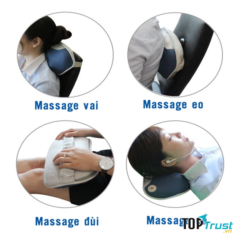 Gối massage Buheung MK-316 sử dụng được ở nhiều vị trí