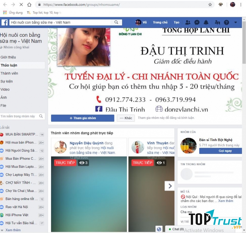 Group nuôi con bằng sữa mẹ Việt Nam