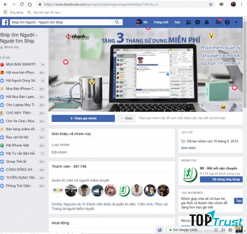 Group ship tìm người - người tìm ship