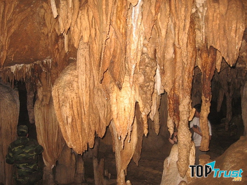 Một phần nhũ đá trong hang