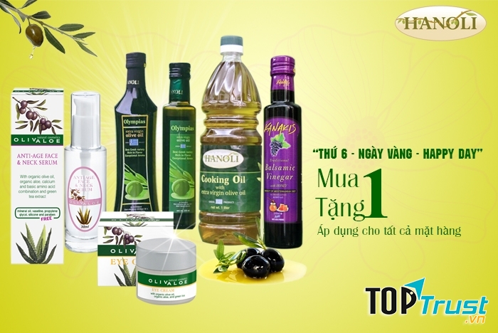Những sản phẩm dầu Oliu của Hanoli