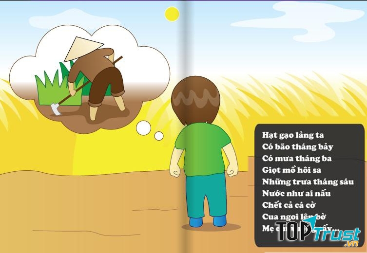 Hạt gạo với bao khổ cực.