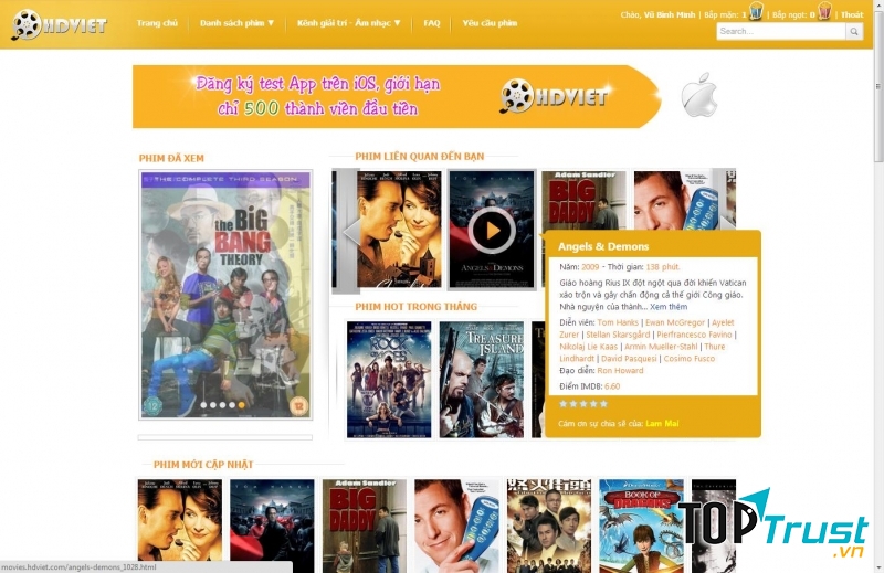 Kho phim đa dạng, nhiều thể loại phim tại Phim HD Việt
